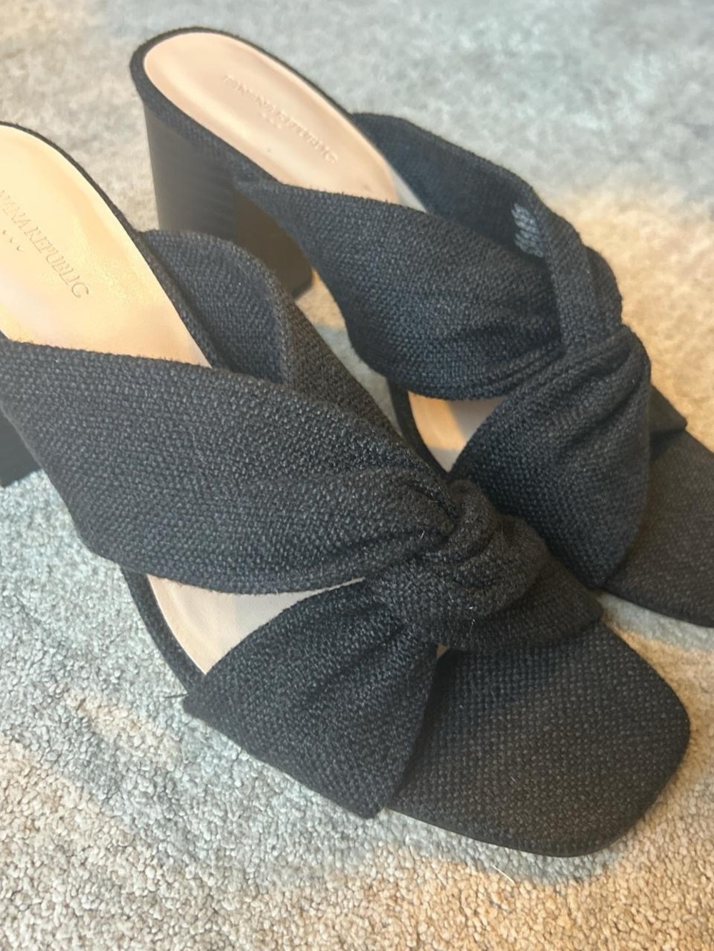 Banana Republic Black Knotted Mule Heels